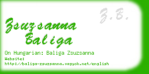 zsuzsanna baliga business card